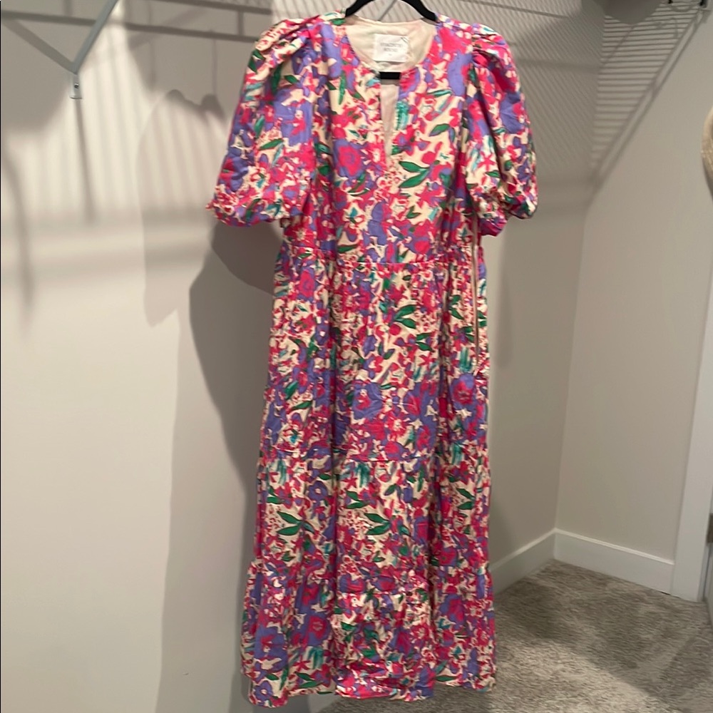 Chic Pink and Purple Maxi Dress